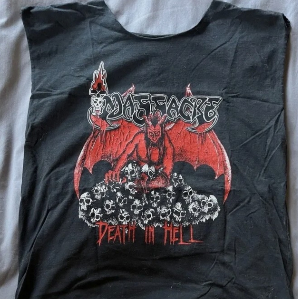 VTG Massacre Death In Hell Black/Death Metal Shirt Size Large
